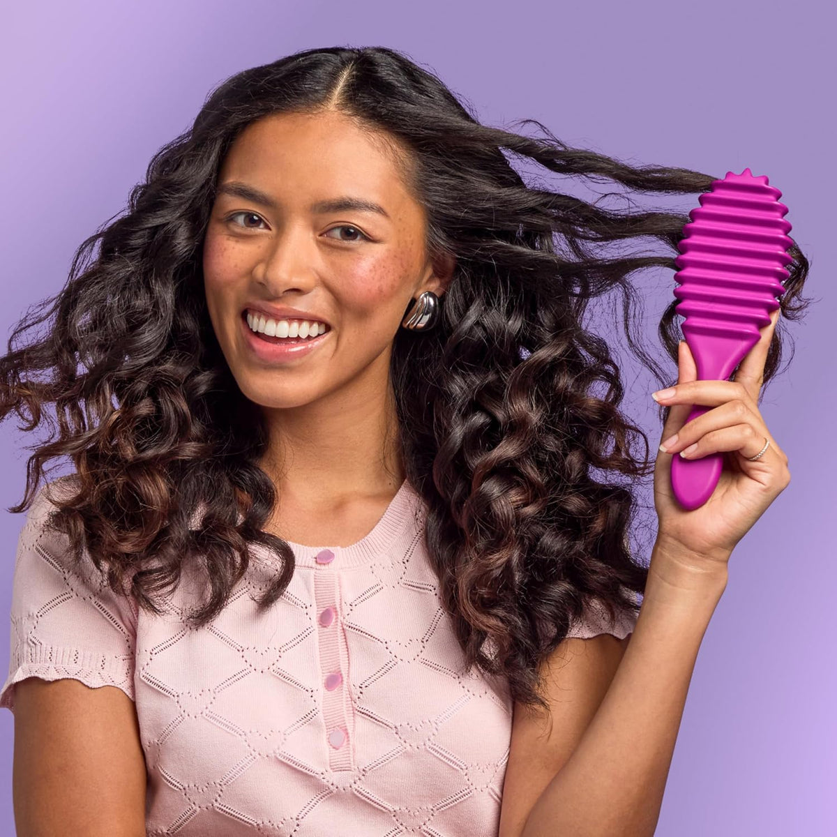 Wet Brush Curl Shaper Detangler – At Home Spa Night Accessory for Defining Curls with Zero Breakage