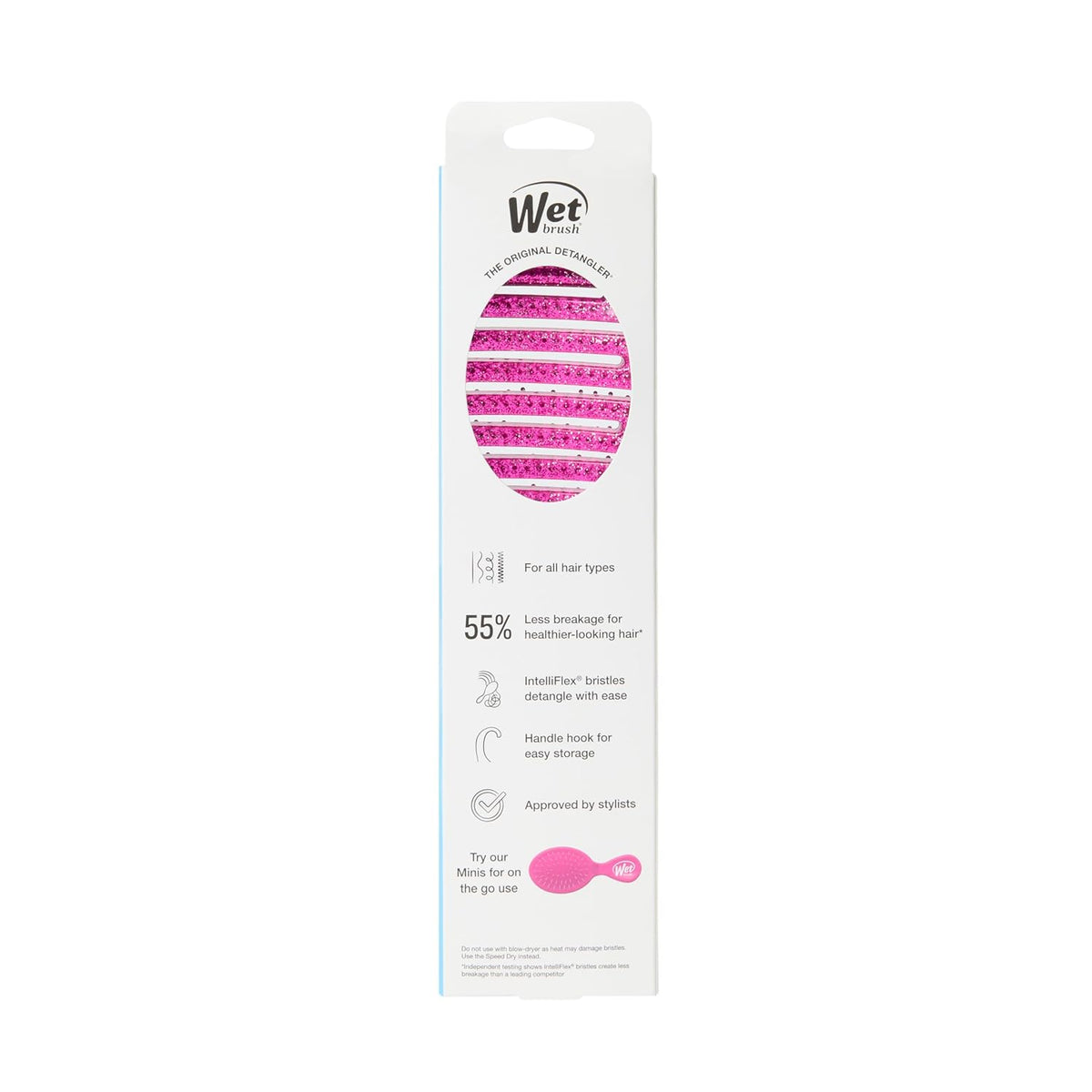 Wet Brush Detangler Shower Brush – Less-Is-More Hair Care Essential, Rinses Clean and Hangs Neatly in the Shower
