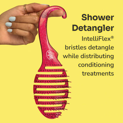 Wet Brush Detangler Shower Brush – Less-Is-More Hair Care Essential, Rinses Clean and Hangs Neatly in the Shower