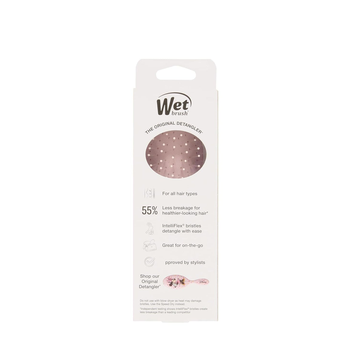 Wet Brush Disney Minnie Mouse Mini Brush - Stress-Free Brushing for Sensitive Scalps and Fragile Hair