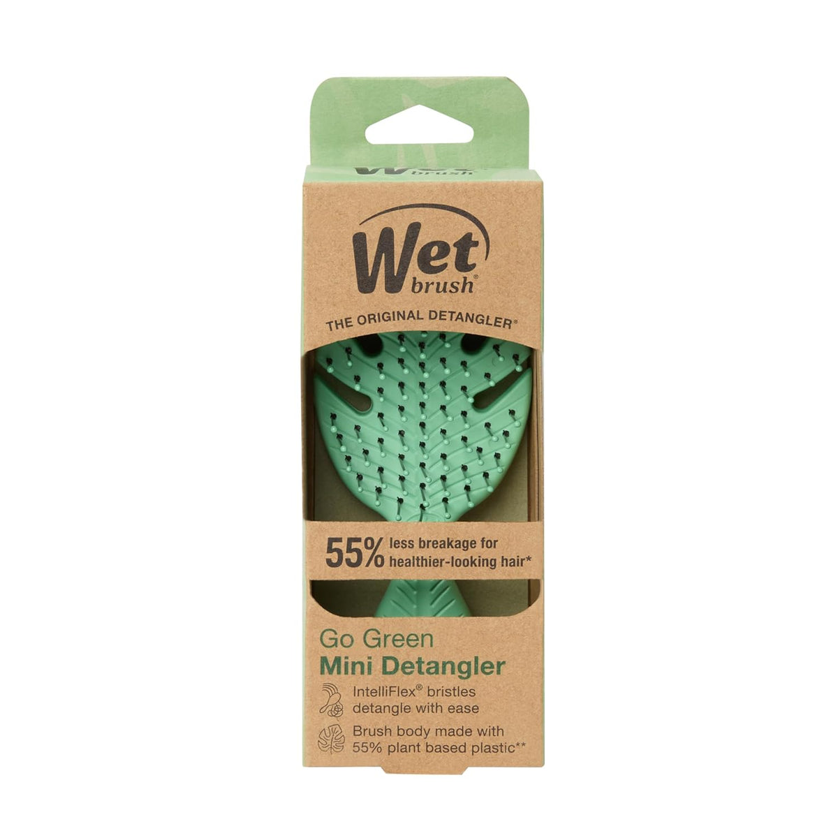 Wet Brush Go Green Mini Detangler – Beach Day Hair Essential, Travel Detangler Brush for Sand and Salt Removal
