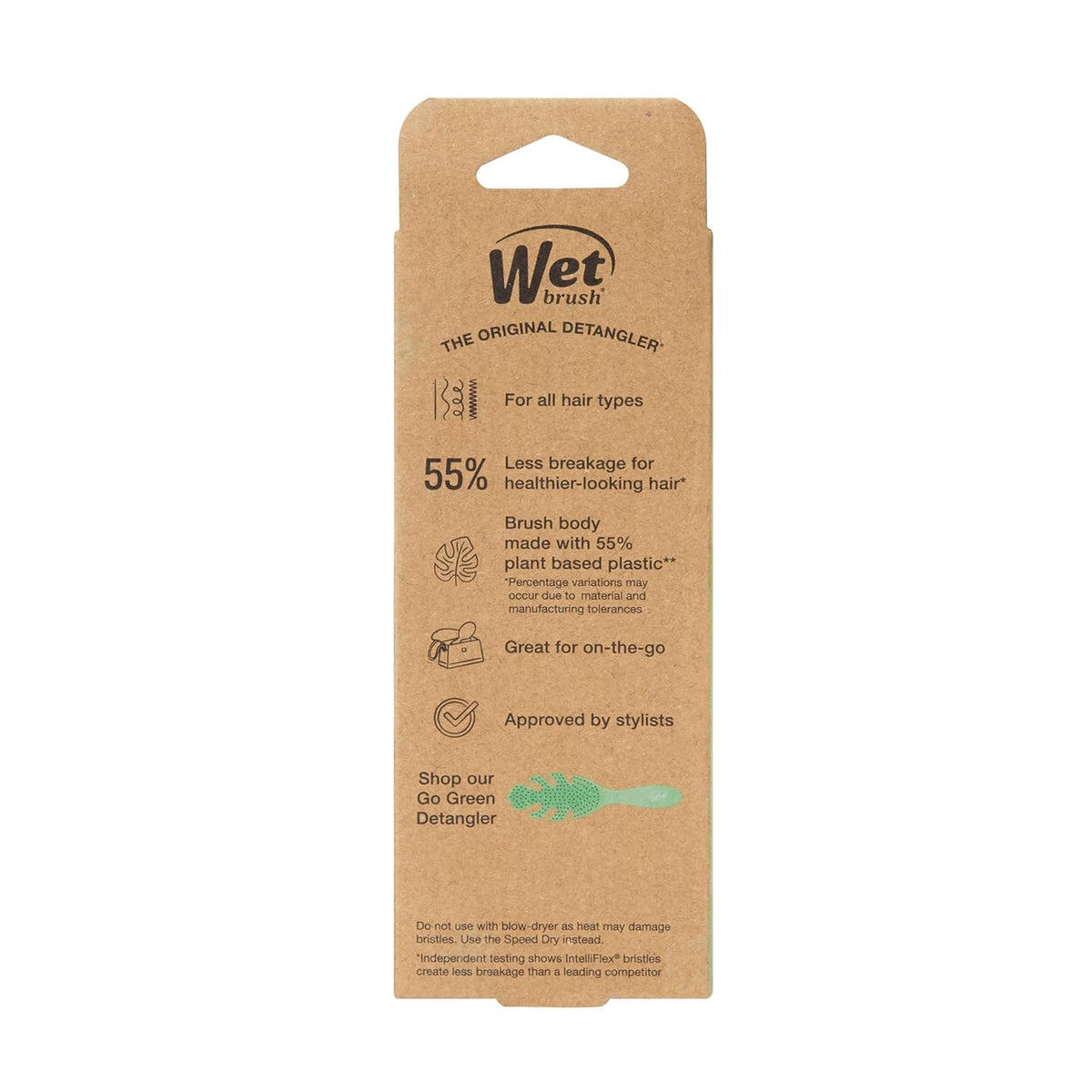 Wet Brush Go Green Mini Detangler – Beach Day Hair Essential, Travel Detangler Brush for Sand and Salt Removal