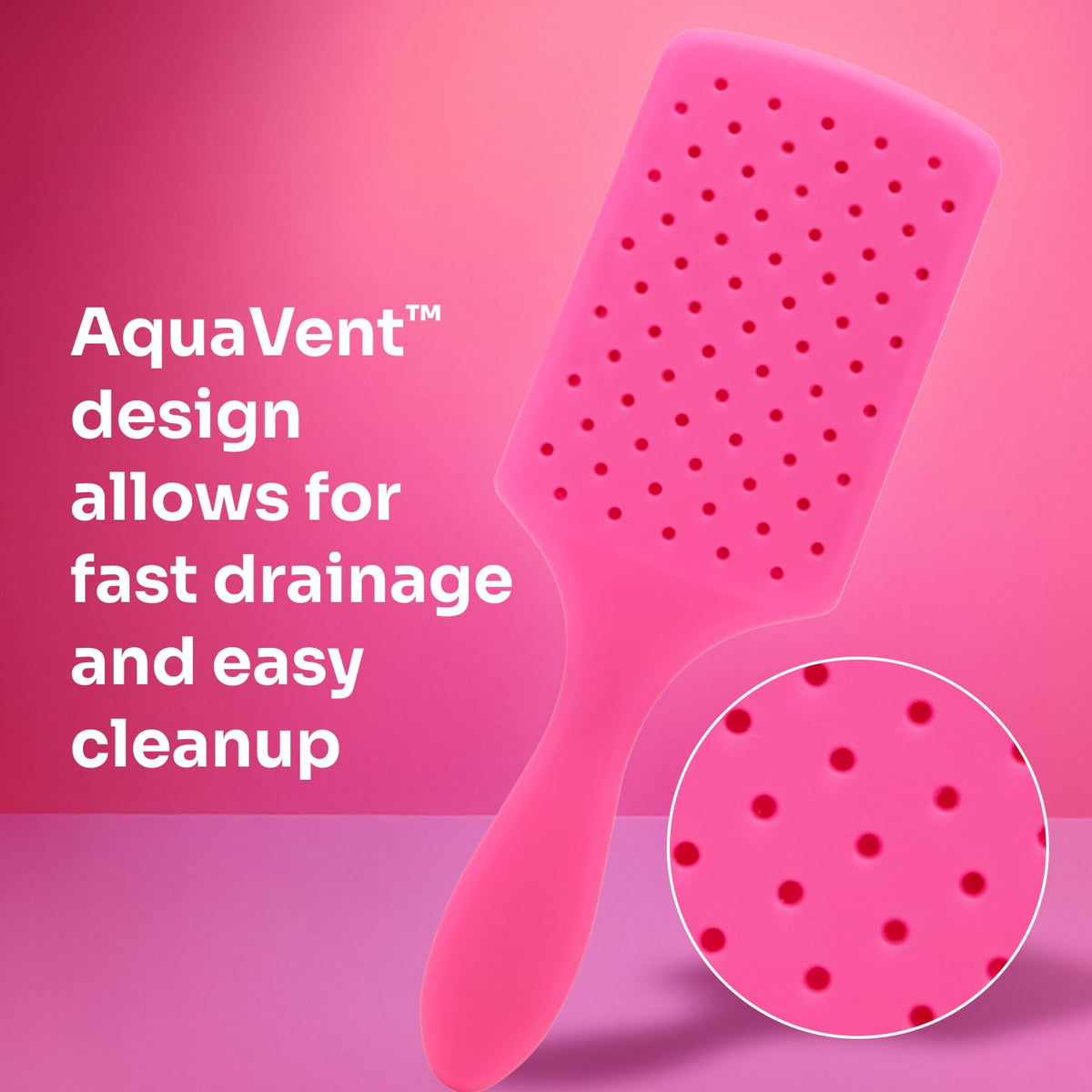 Wet Brush Paddle Detangler – Less-Is-More Bathroom Hair Tool, One Brush for Wet and Dry Detangling