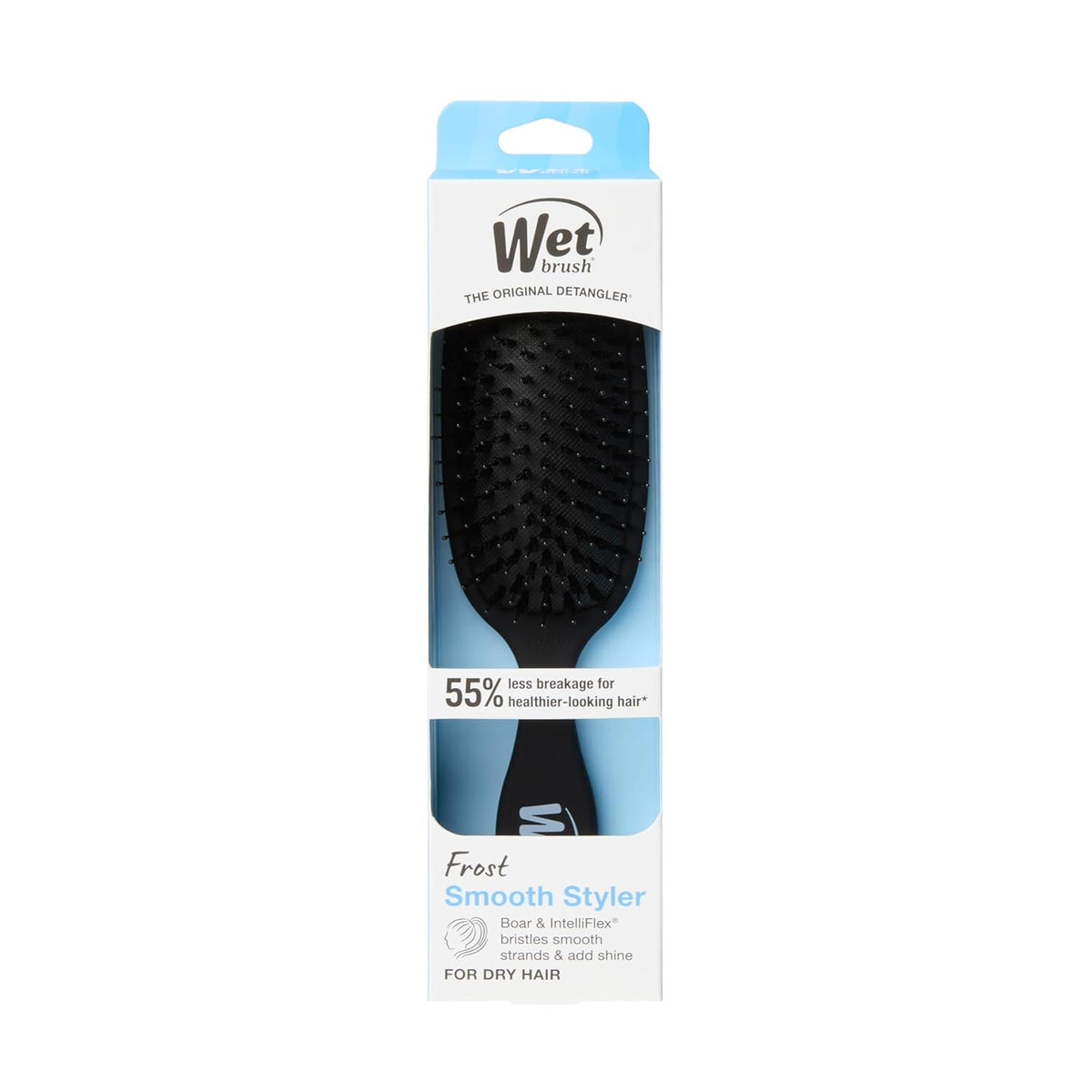 Wet Brush Smooth Styler Neutral Black Frost Brush, Understated Hair Tool for Minimalist Vanities and Simple Routines