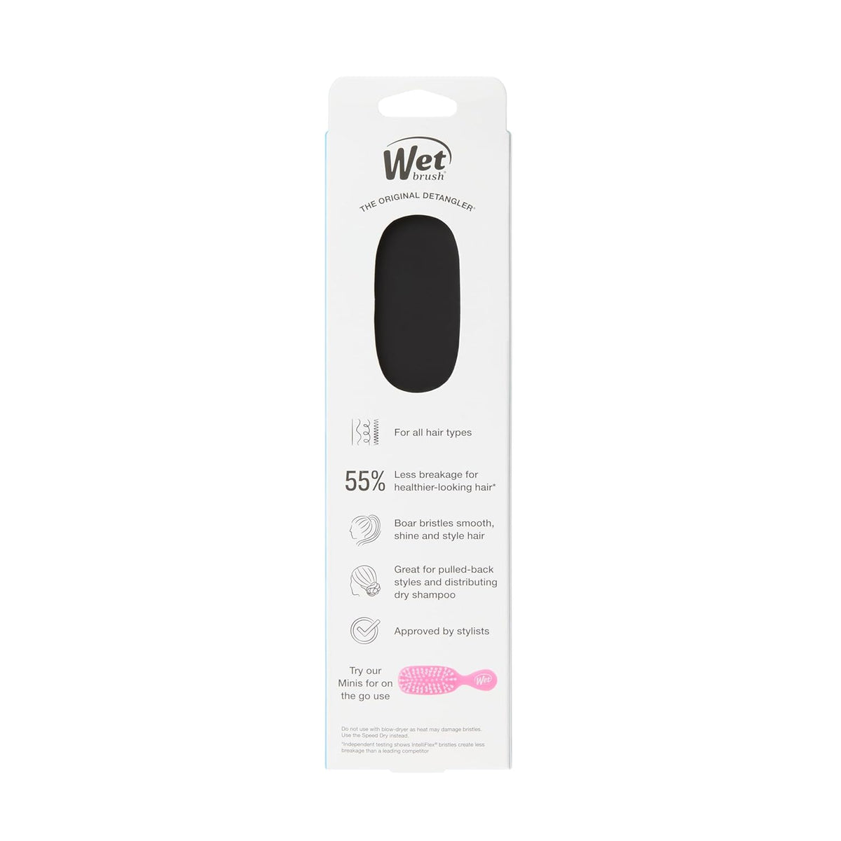 Wet Brush Smooth Styler Neutral Black Frost Brush, Understated Hair Tool for Minimalist Vanities and Simple Routines