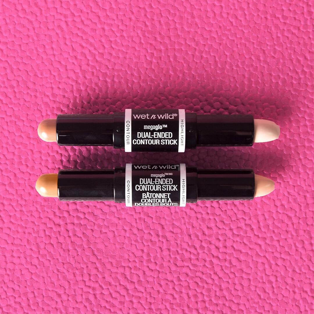 wet n wild MegaGlo Dual-Ended Contour Stick for Wind-Down Beauty, Comfortable Creamy Texture