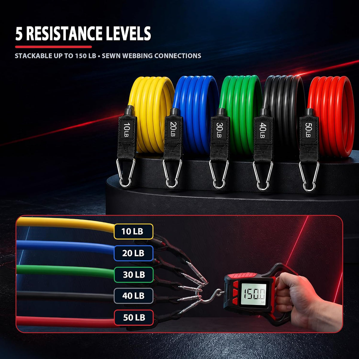 WHATAFIT Stackable Tube Bands – Efficient Home Office Fitness Tool for Consistent Movement Between Tasks