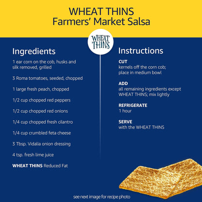 Wheat Thins Reduced Fat Snacks – 21g Whole Grain Cracker for Health-Conscious Snackers
