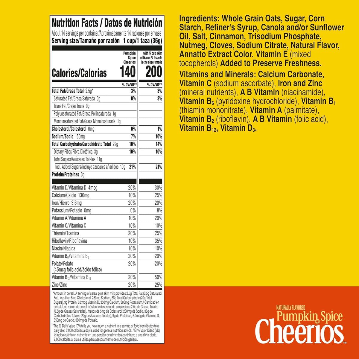 whole grain oats as the first ingredient with 22g whole grain per serving