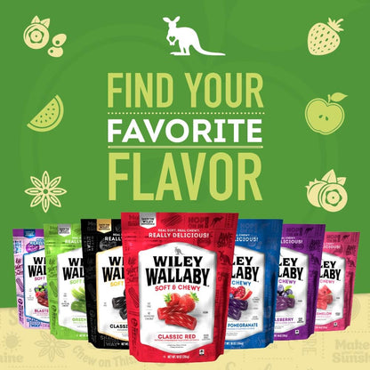 Wiley Wallaby Australian Licorice Twists – Kid-Friendly Green Apple Candy for Easter Baskets & Stocking Stuffers