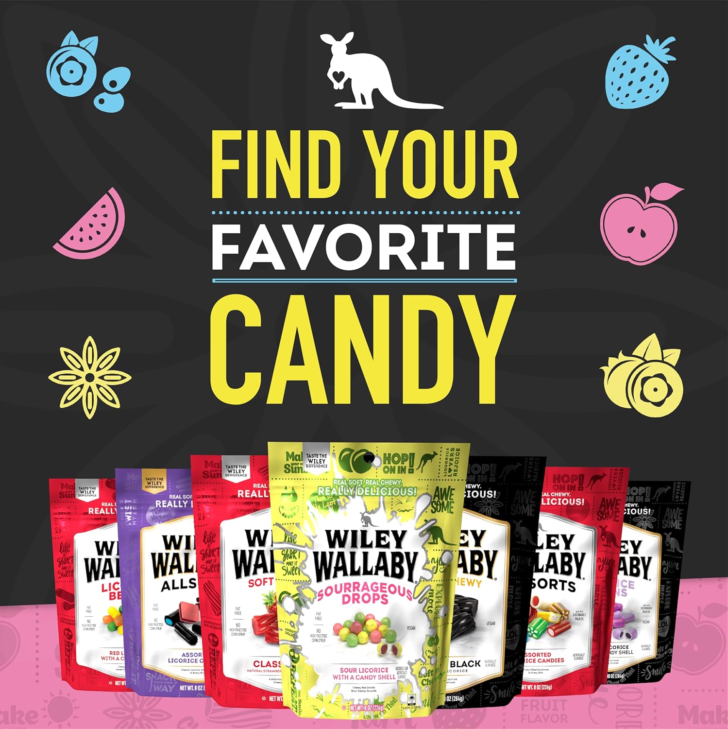 Wiley Wallaby Gourmet Allsorts Licorice Mix – Impressive Thank You Gift and Get Well Soon Care Package Candy