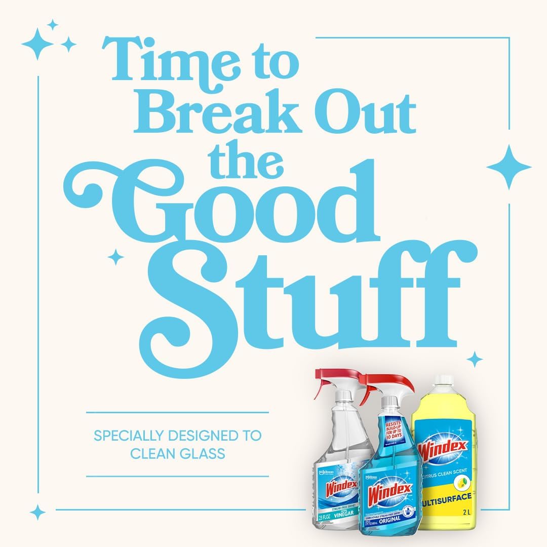 Windex Citrus Fresh Disinfectant – Streak-Free Mirror and Countertop Sanitizing for Safer Living Spaces