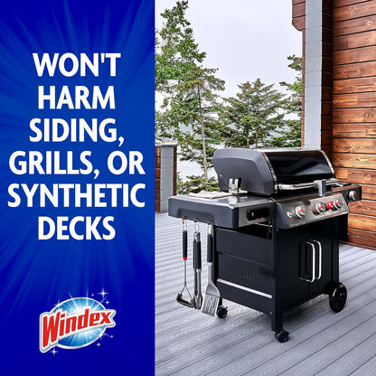 Windex Concentrated Outdoor Window and Siding Spray – One-Step Hose Cleaning for Large Properties and Rental Turnovers, 32 Fl Oz
