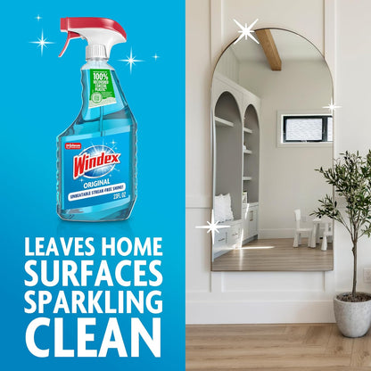 Windex Glass and Window Cleaner – Bathroom Decor Refresh Spray for Shower Doors and Vanity Mirrors