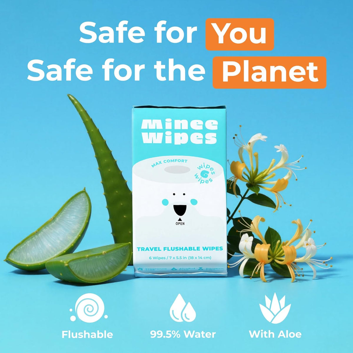 WipeCove Compact Flushable Wipes – Clean-Air Hygiene Free of Parabens, Dyes, and Harsh Additives