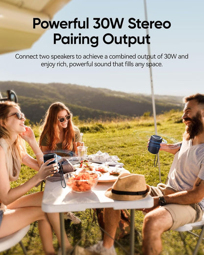 Wireless Bluetooth Speaker for Poolside and Bonfire Nights – HD Sound, Beat-Syncing LED Lights, 15W Power