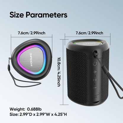 Wireless Bluetooth Speaker for Poolside and Bonfire Nights – HD Sound, Beat-Syncing LED Lights, 15W Power