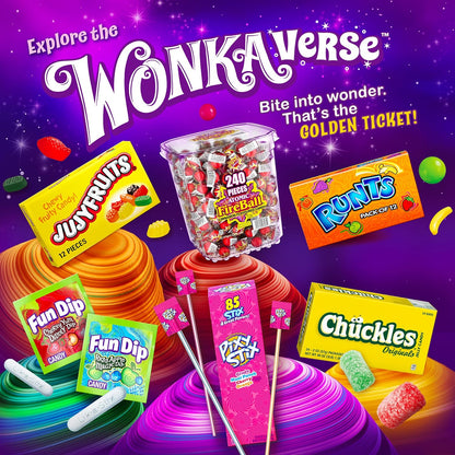 Wonka Jujyfruits Novelty Shaped Gummy Candy, 12oz Resealable Pantry Pack for Kids' Treat Drawer and Snacks