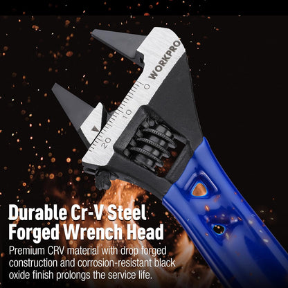 WORKPRO Stubby Cr-V Adjustable Wrench – Precision Tightening Tool for Electronics Workbenches and Bicycle Repair Stands