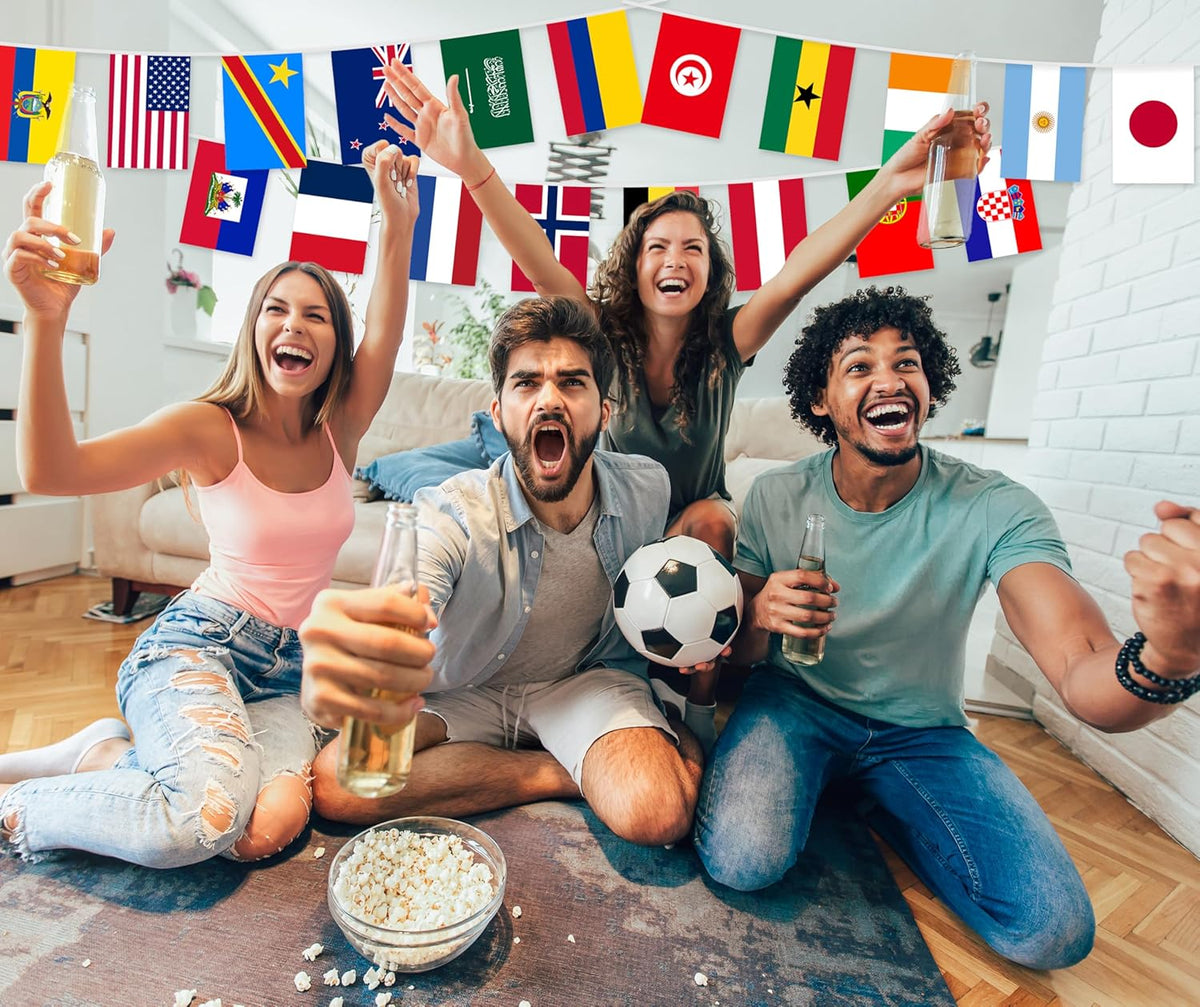 World Cup 2026 Hanging Flags 1 Pack – Double-Sided Polyester Bunting for Cozy Indoor Viewing Decor