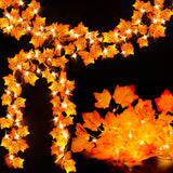 Cordless Fall Garland – Warm Ambiance Decor for TV Cabinet and Entryway Console