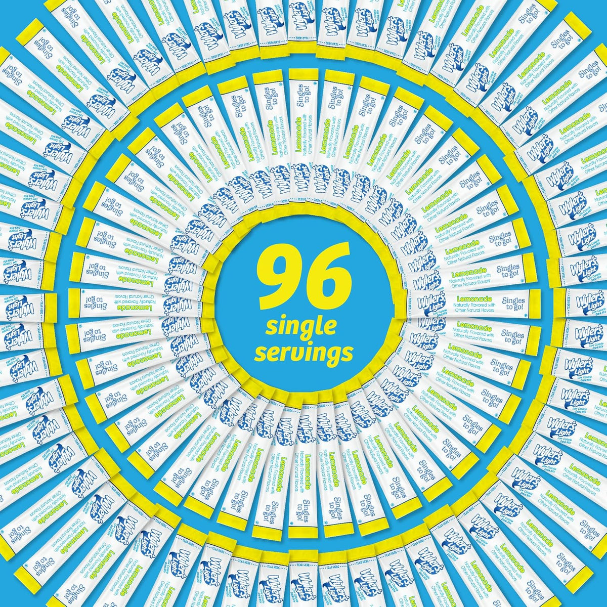 Wyler's Light Singles To Go Powder Packets – Kid Friendly Lunchbox Water Flavor, Sugar-Free Lemonade Sticks for School and Soccer Practice