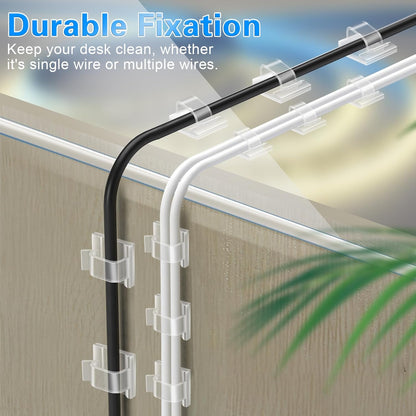 XHF Adhesive Cord Clips for Bedroom and Nursery, Secure Cable Management Away from Floor Tripping