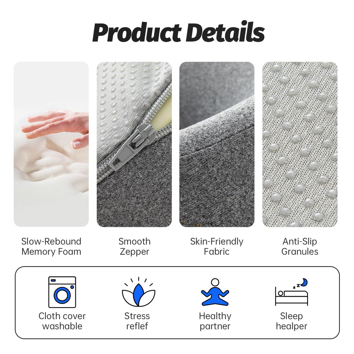 xiaomubiao Prone Rest Pillow – Hypoallergenic Washable Cover Cushion for Sensitive Recovery & Spa Use
