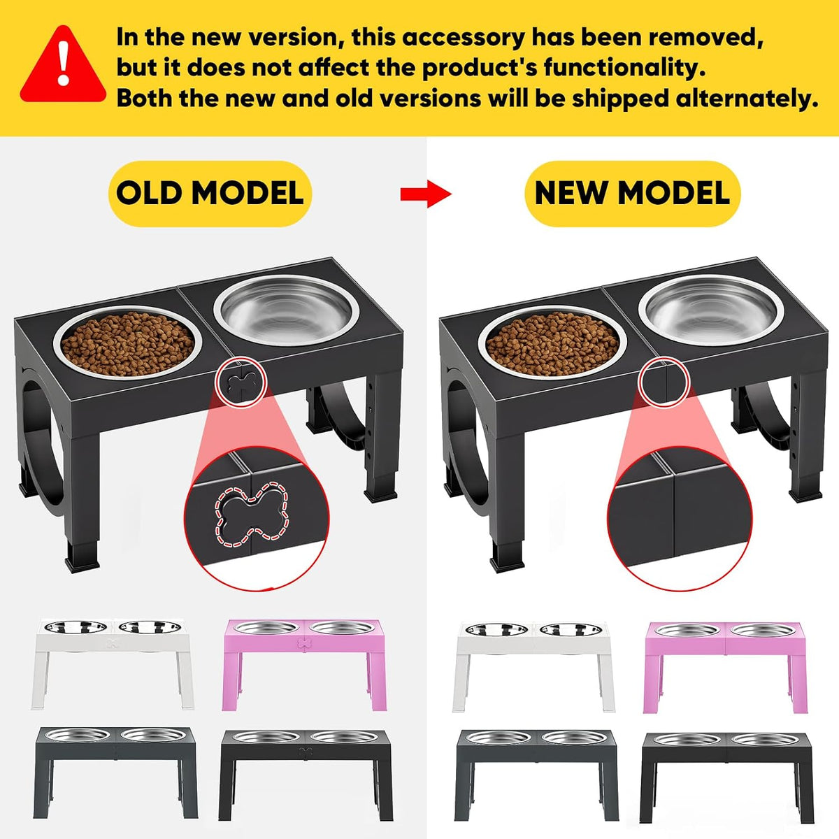 XIAZ Elevated Dog Bowls – Clean Line Raised Feeding Station in Neutral Tones, Adjustable 9 to 14 Inch Minimalist Pet Stand
