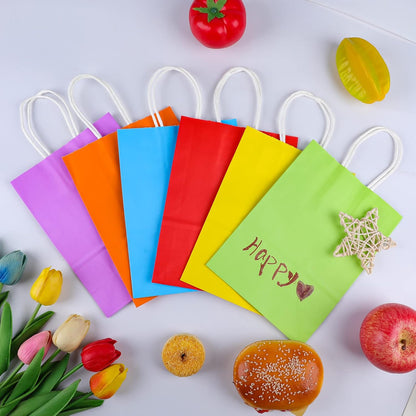 XPCARE Kraft Party Favor Bags in 6 Colors, Reusable Gift Bags for Bridal Shower and Wedding Welcome Tables