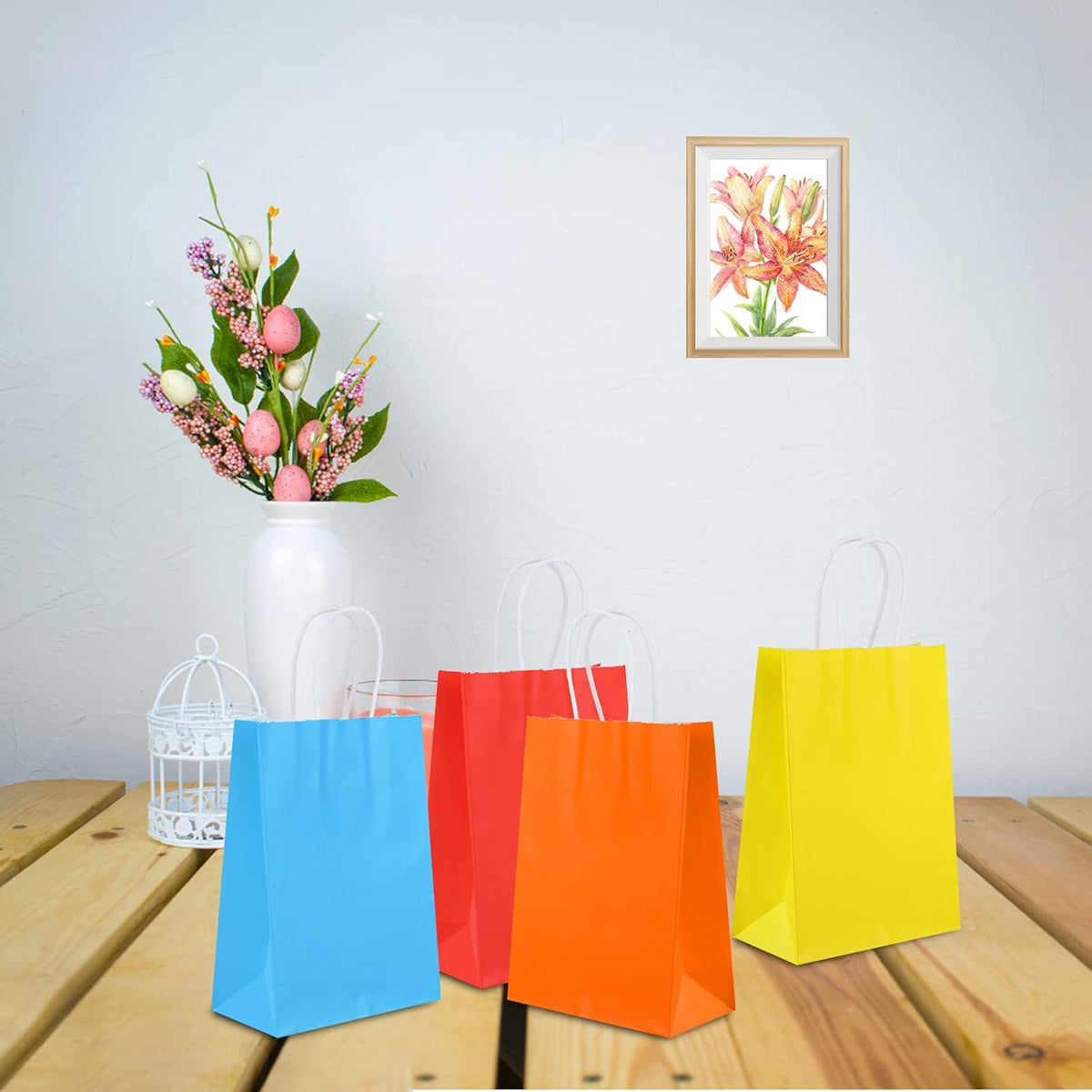 XPCARE Kraft Party Favor Bags in 6 Colors, Reusable Gift Bags for Bridal Shower and Wedding Welcome Tables