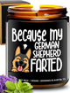 Funny German Shepherd Candle