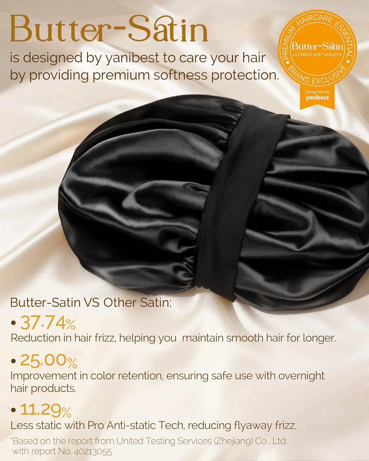 YANIBEST Lightweight Satin Bonnet for Natural Hair – Evening Wind Down Hair Ritual, Double Layer Unisex Sleep Cap