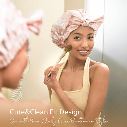 Yanibest Reusable Shower Cap – Packable Travel Hair Cover for Hostel Airbnb Stays, Washable Waterproof Bath Hat