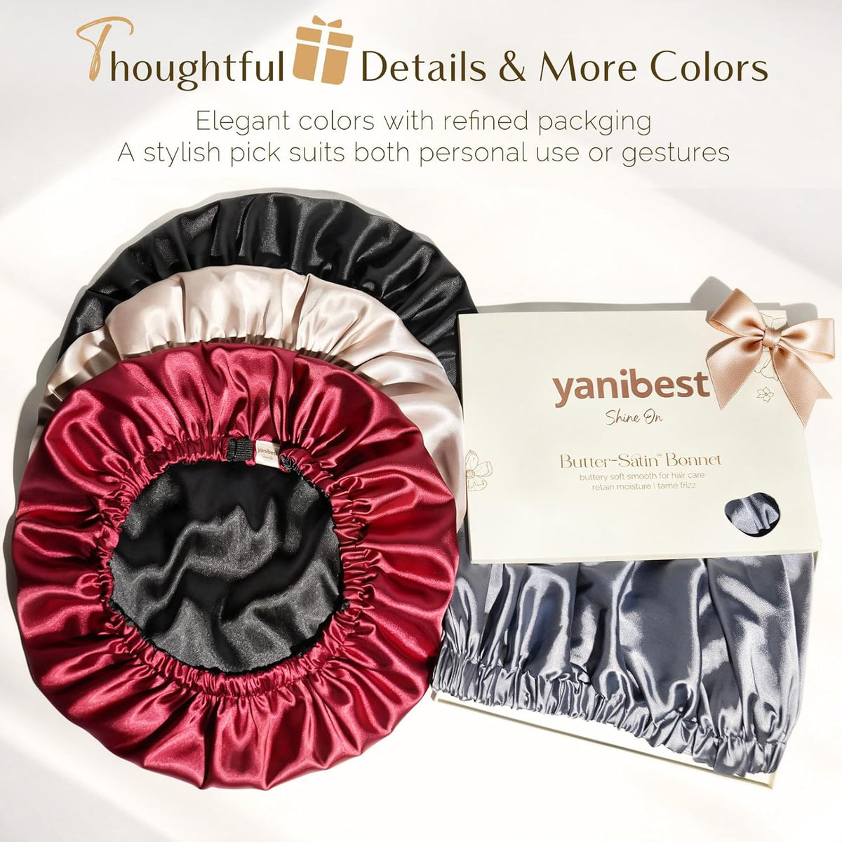 YANIBEST Silk Sleep Bonnet for Textured Hair – Portable Hair Wrap, Gentle Protection for Camping and Hotel Stays