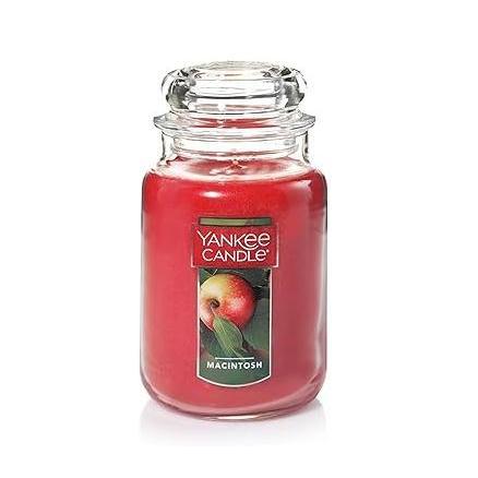 Yankee Candle Autumn Wreath Scented 22oz Jar – Stylish Glass Container Doubling as Fall Home Decor and Aromatic Accent Piece