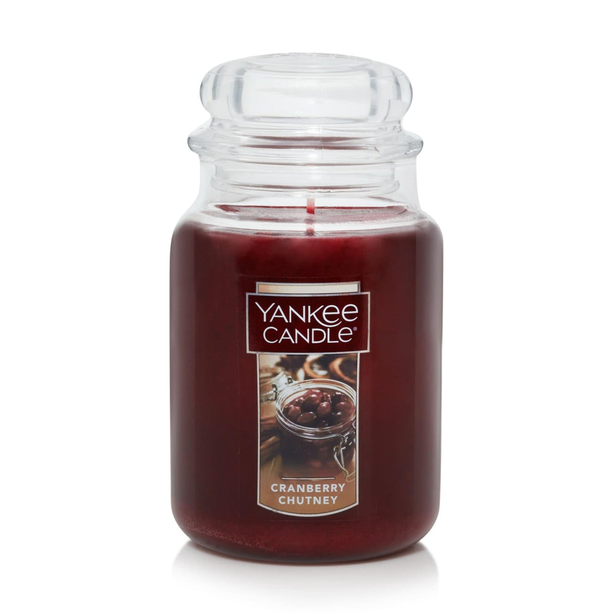 Yankee Candle Cranberry Chutney Scented Classic 22oz Large Jar Single Wick Aromatherapy Candle Over 110 Hours of Burn Time Autumn Scented for Home Perfect for Gifting