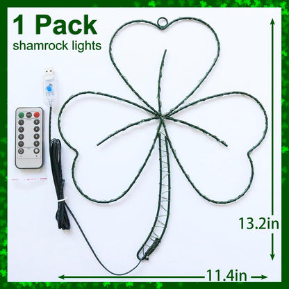 YAOZHOU Low-Heat USB Clover Light – Safer Alternative to Candles for St. Patrick's Day Window and Wall Display, No Open Flame