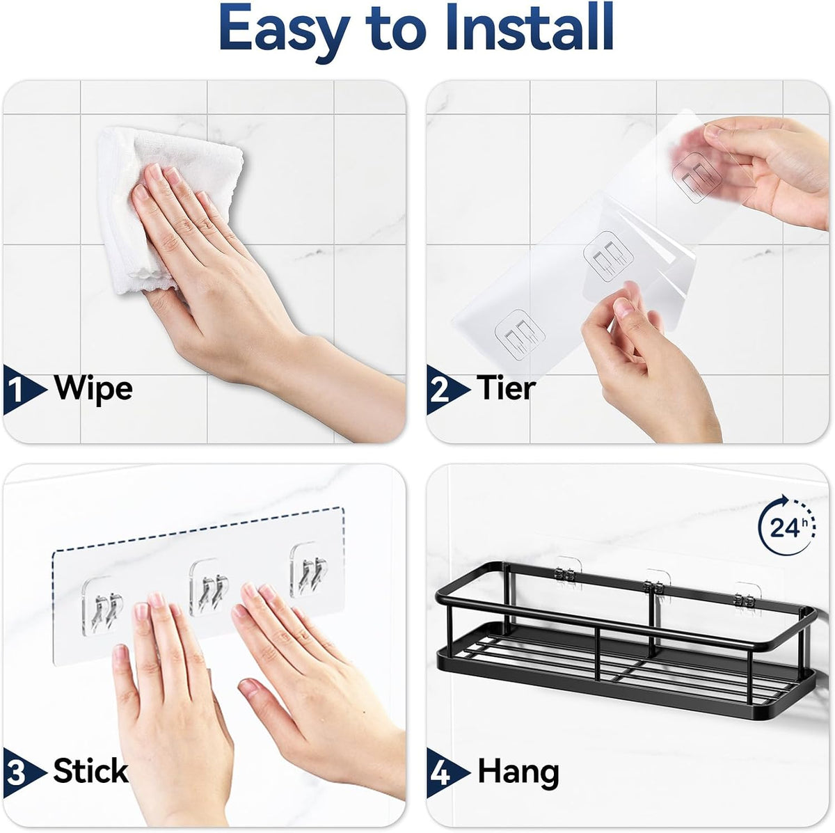 YASONIC Adhesive Shower Organizer — Thoughtful Apartment Warming Gift for Renters, Brides, and College Students