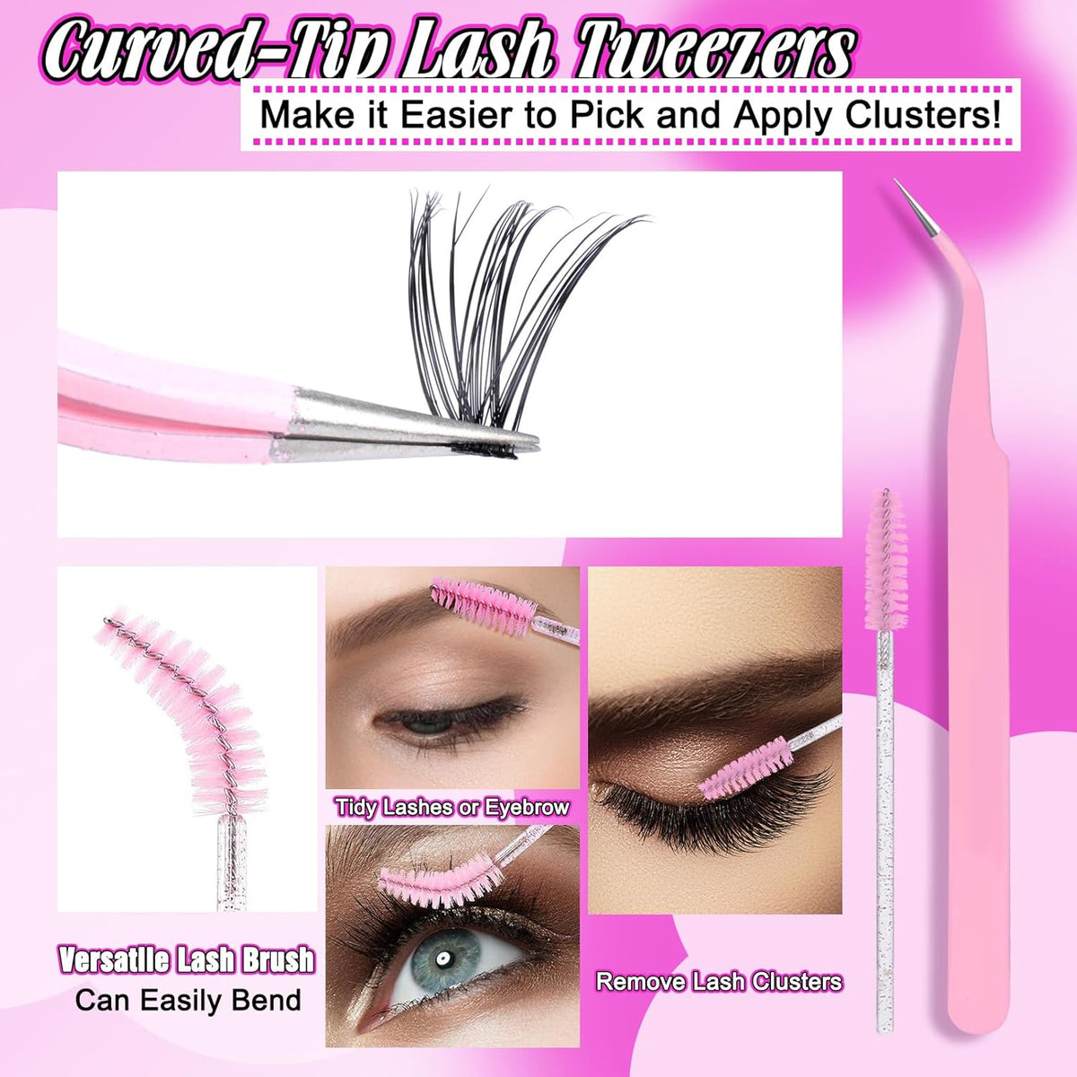 Yawamica Individual Lash Extensions – Stunning Holiday Gift for Women Who Love Glam, Beginner-Friendly Cluster Kit