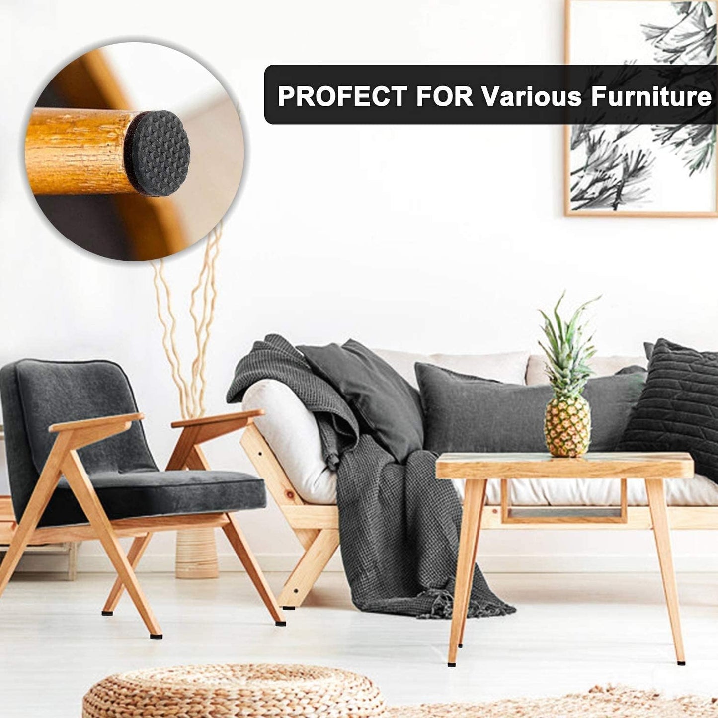 Yelanon Self Adhesive Furniture Feet – Living Room Aesthetic Helper That Stops Couches From Sliding