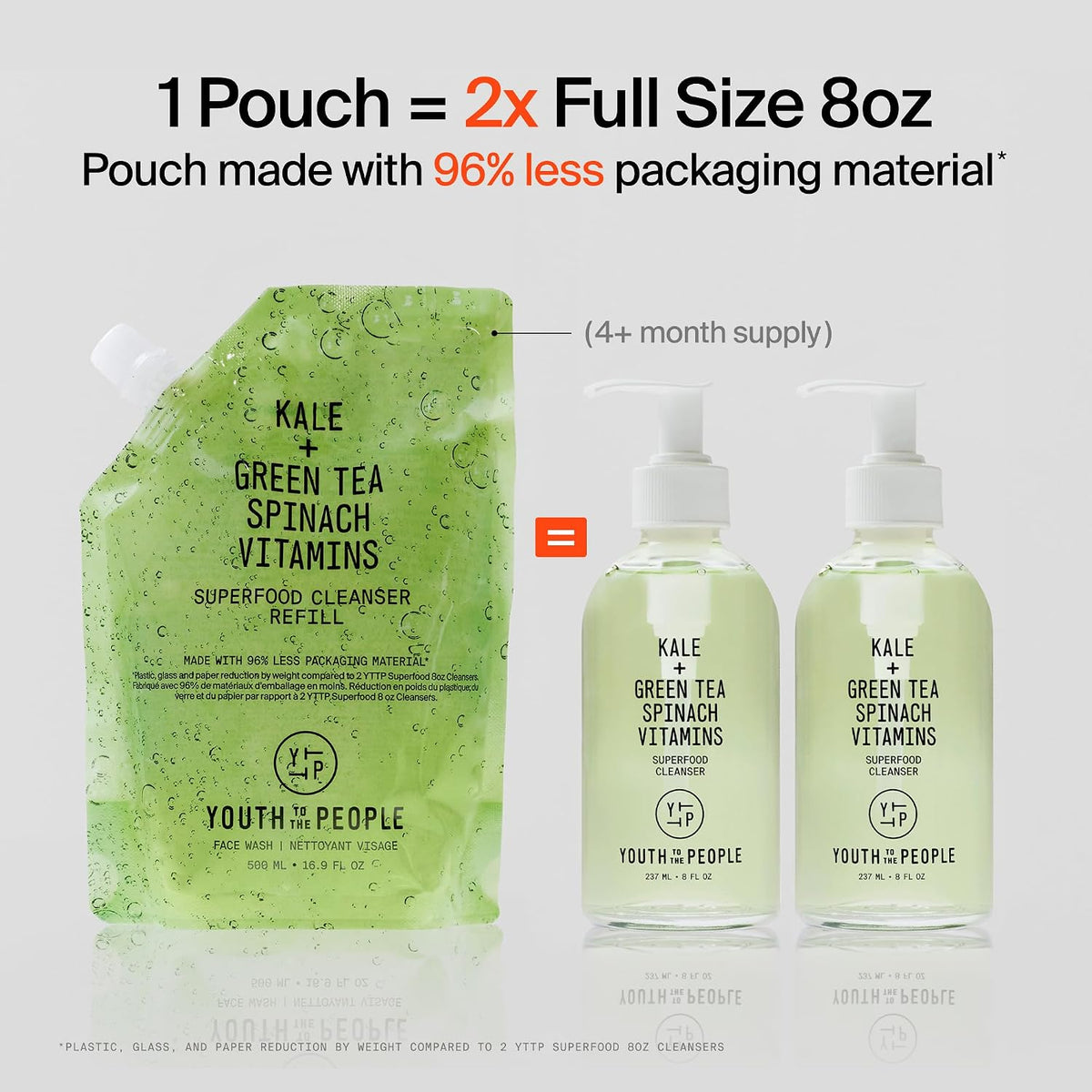 Youth To The People Superfood Cleanser - Streamlined Superfood Wash for Zero-Waste and Capsule Bathroom Setups
