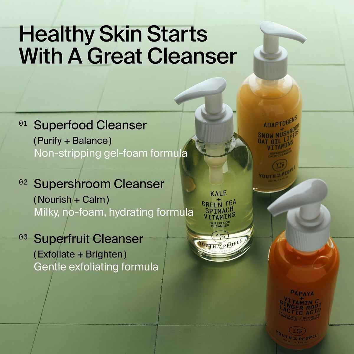 Youth To The People Superfood Cleanser - Streamlined Superfood Wash for Zero-Waste and Capsule Bathroom Setups