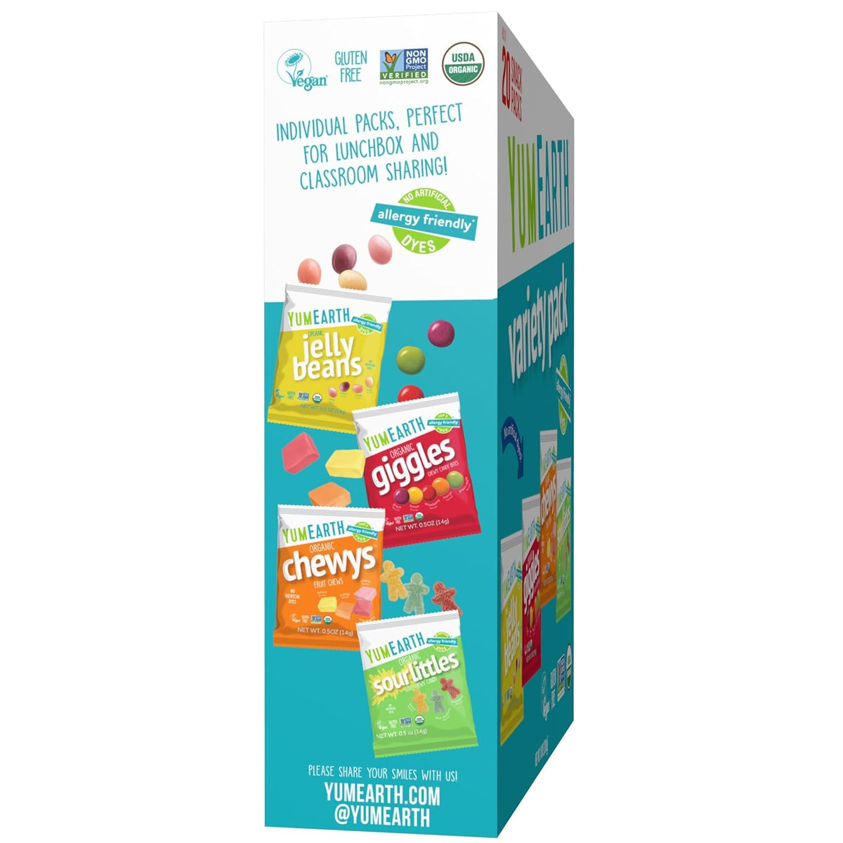 YumEarth Organic Candy Variety - Allergy Friendly Snacks for Birthday Parties and Playdates, Individually Wrapped Box