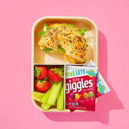 YumEarth Organic Giggles Chewy Candy – Allergy Friendly Goody Bag Filler for Kids Birthday Parties, Bulk Vegan Candy