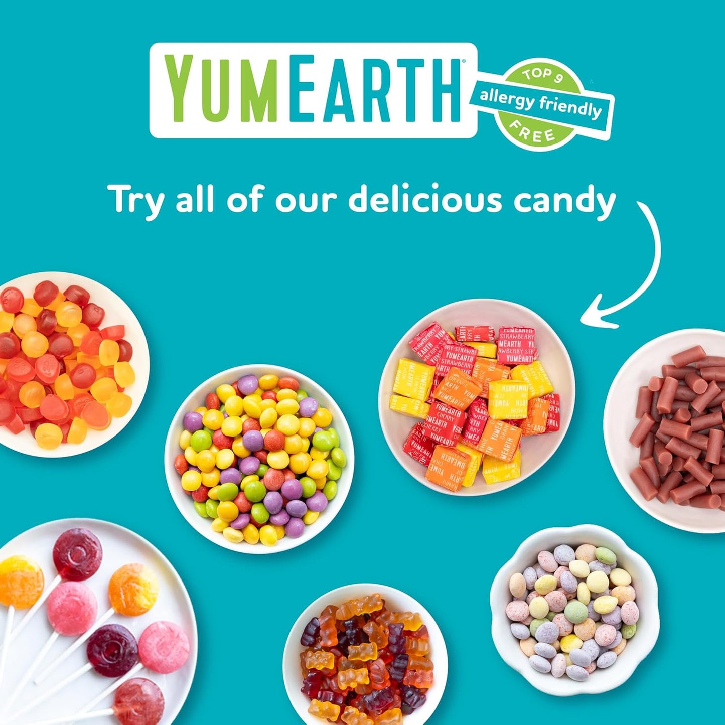 YumEarth Organic Giggles Chewy Candy – Hostess Gift for Playdates and Classroom Parties, Individually Wrapped Allergy Safe Treats