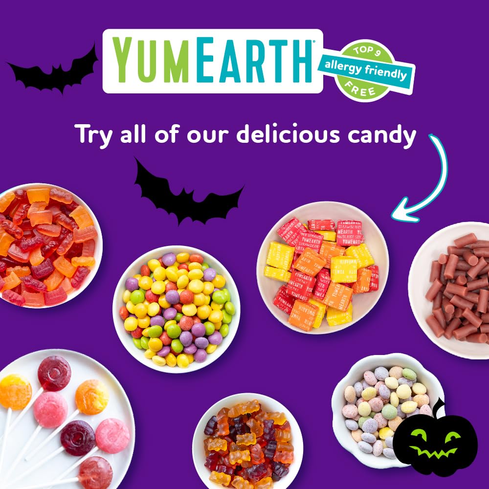 YumEarth Organic Halloween Lollipops - Parent Approved Kids Candy for Birthday Party Favors and Goodie Bags, Non GMO, 40 Pack