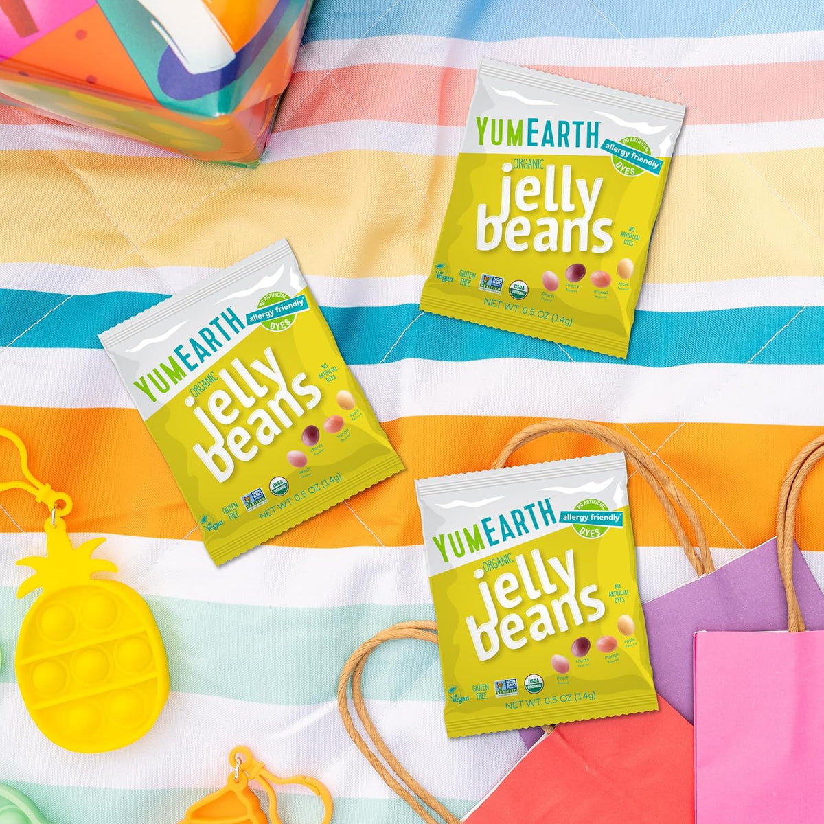 YumEarth Organic Jelly Beans – Clean Label Fruity Candy for Picky Eaters with Allergies, Assorted Fruit Flavors, 7.5 oz Pack of 15