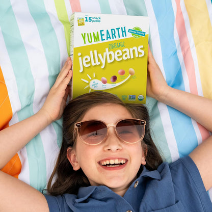 YumEarth Organic Jelly Beans – Clean Label Fruity Candy for Picky Eaters with Allergies, Assorted Fruit Flavors, 7.5 oz Pack of 15