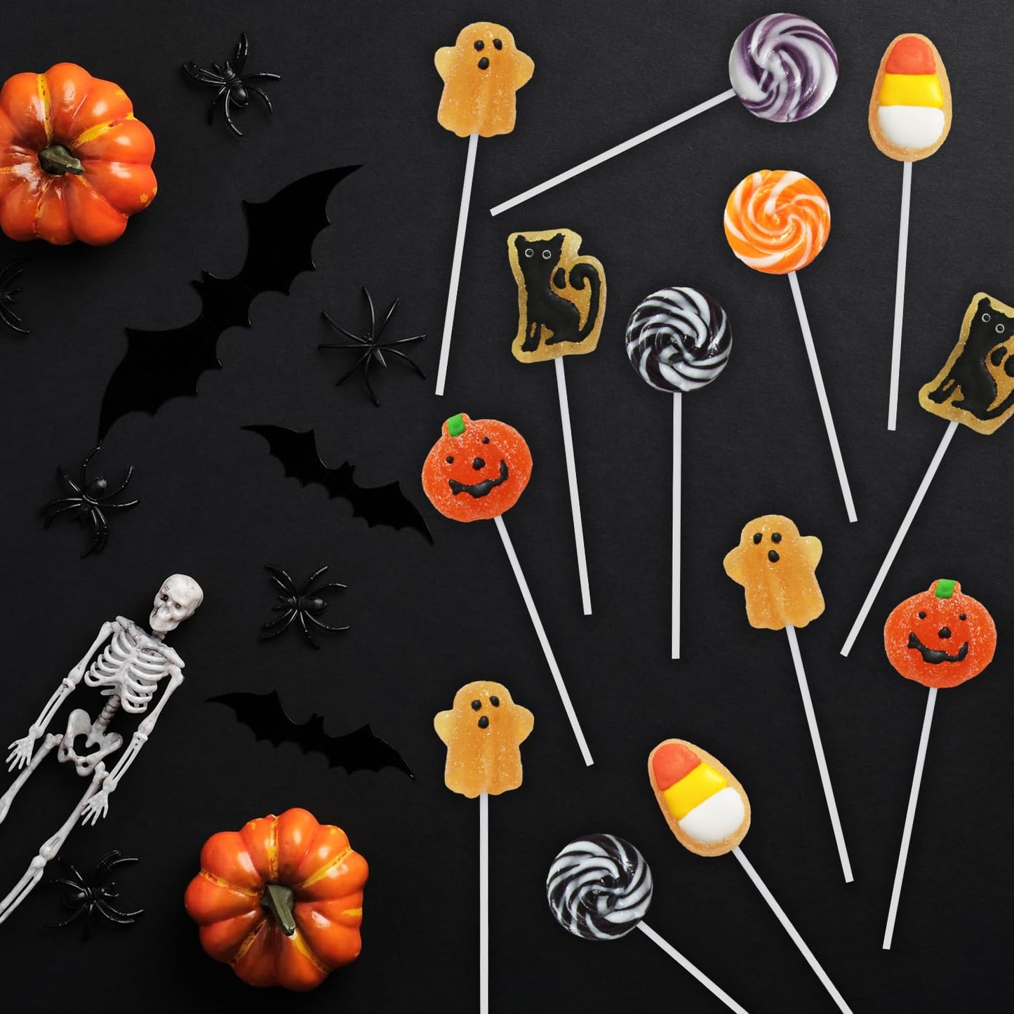 Yumzo Halloween Shaped Lollipop Candy Pack – Ready to Give Party Favor Gifts for Kids Classmates and Trick or Treat Visitors